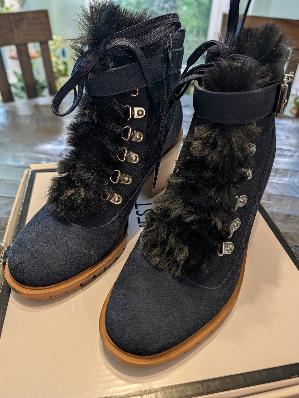 Nine West "Lagree" Navy Suede Bootie